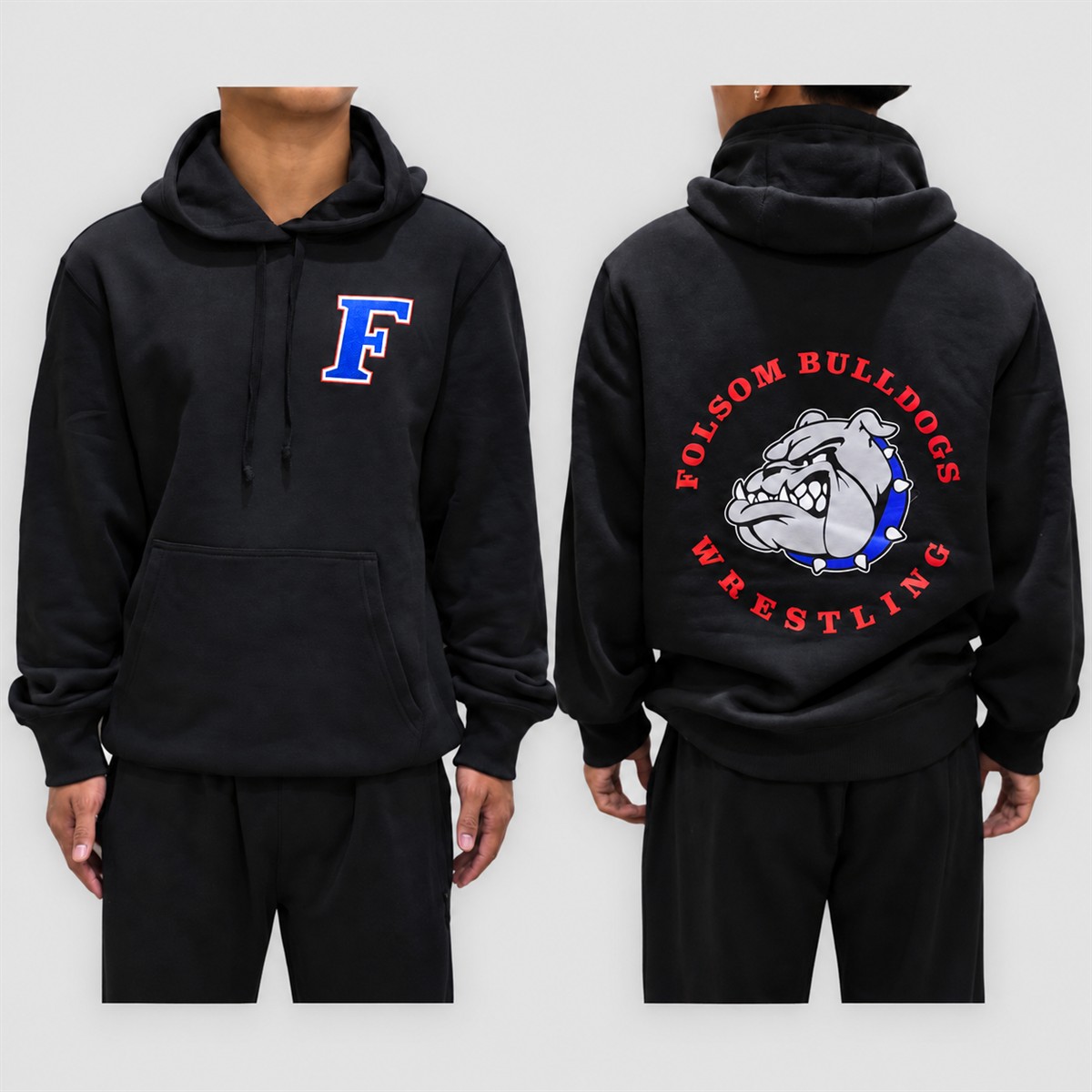 Black Hoodie — front and back