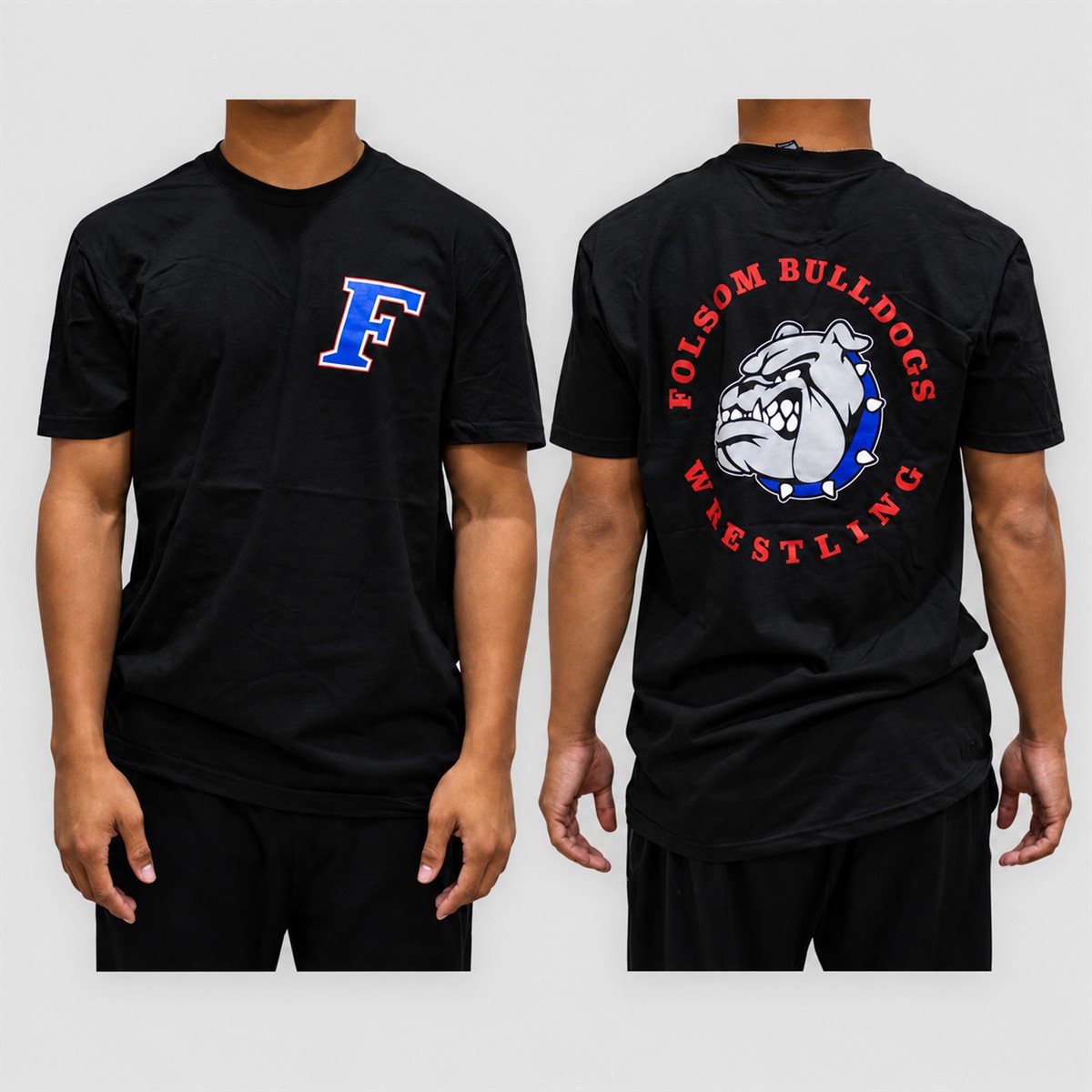 Black T-Shirt — front and back